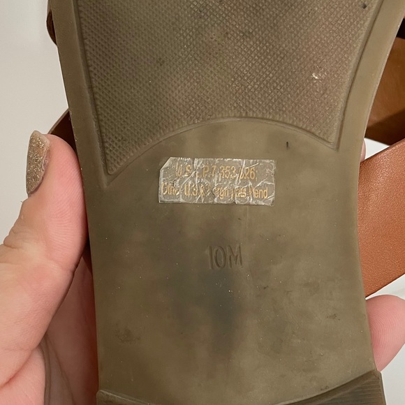 Marc Fisher Bryte2 Leather Open Toe Slide Sandals - Picture 8 of 9